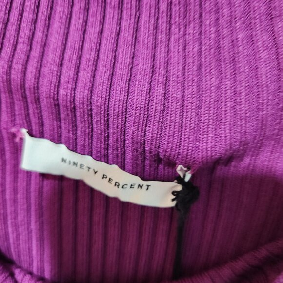 Ninety Percent NEW Violet Purple Sleeveless Ribbed Racer Front Dress - Large - Picture 2 of 10